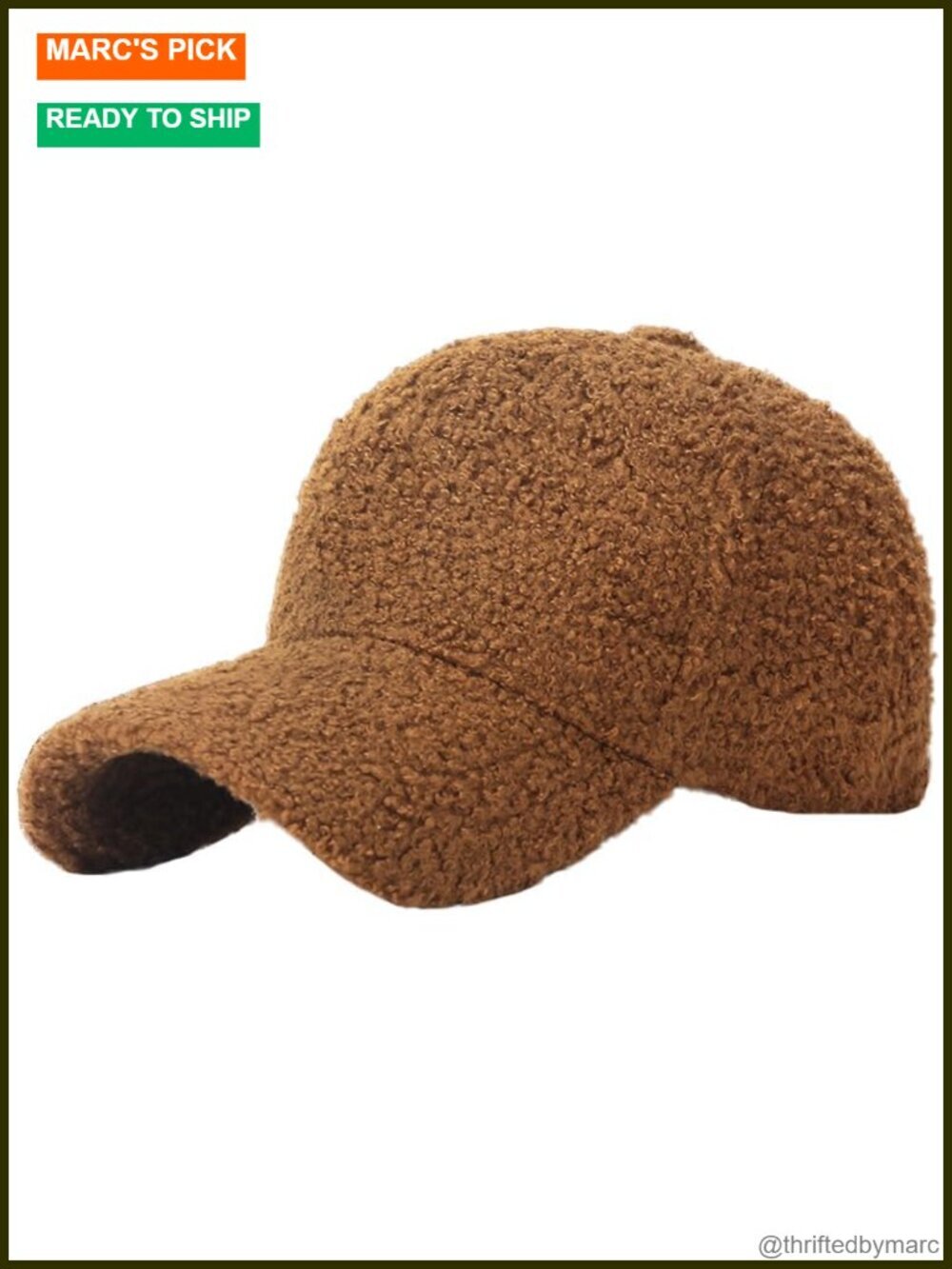 Faux-Sherpa Baseball Hat - Warm Winter Cap Unisex Adjustable